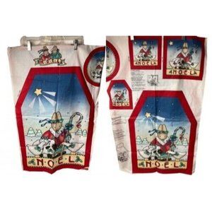 *Vintage 1990 Daisy Kingdom Noel Christmas Adult Child Apron & Potholder Hot Pad